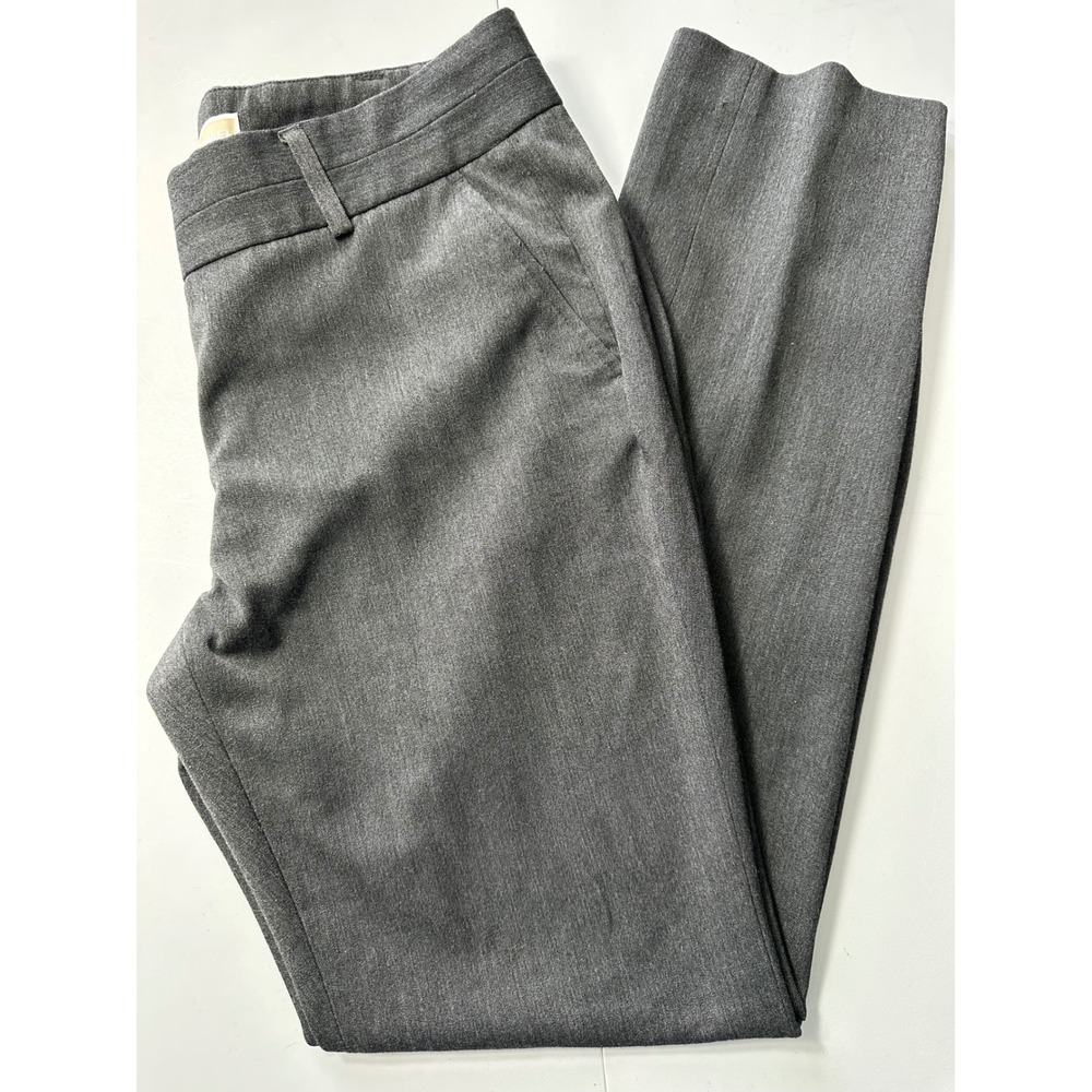 Michael Kors Womens Gray Straight Leg Dress Pants Size 6 Stretch Work Trousers
